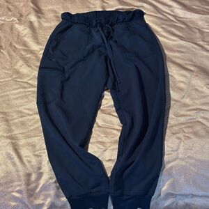 Women's Navy Scrub Joggers with Drawstring Waist and Matching Top